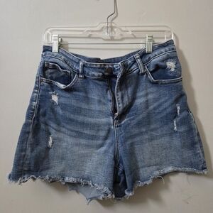 Judy Blue Light Blue Distressed Denim Cutoff Shorts